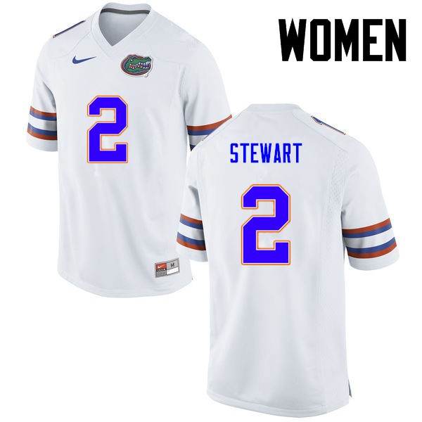 Florida Gators Women #2 Brad Stewart College Football White